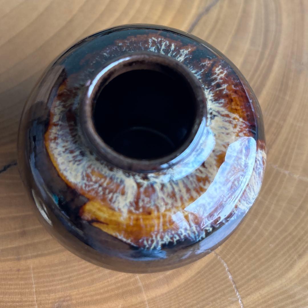 洛谷定一作 茶入 瀬戸焼 桶谷定一 仕覆付 茶道具 共箱