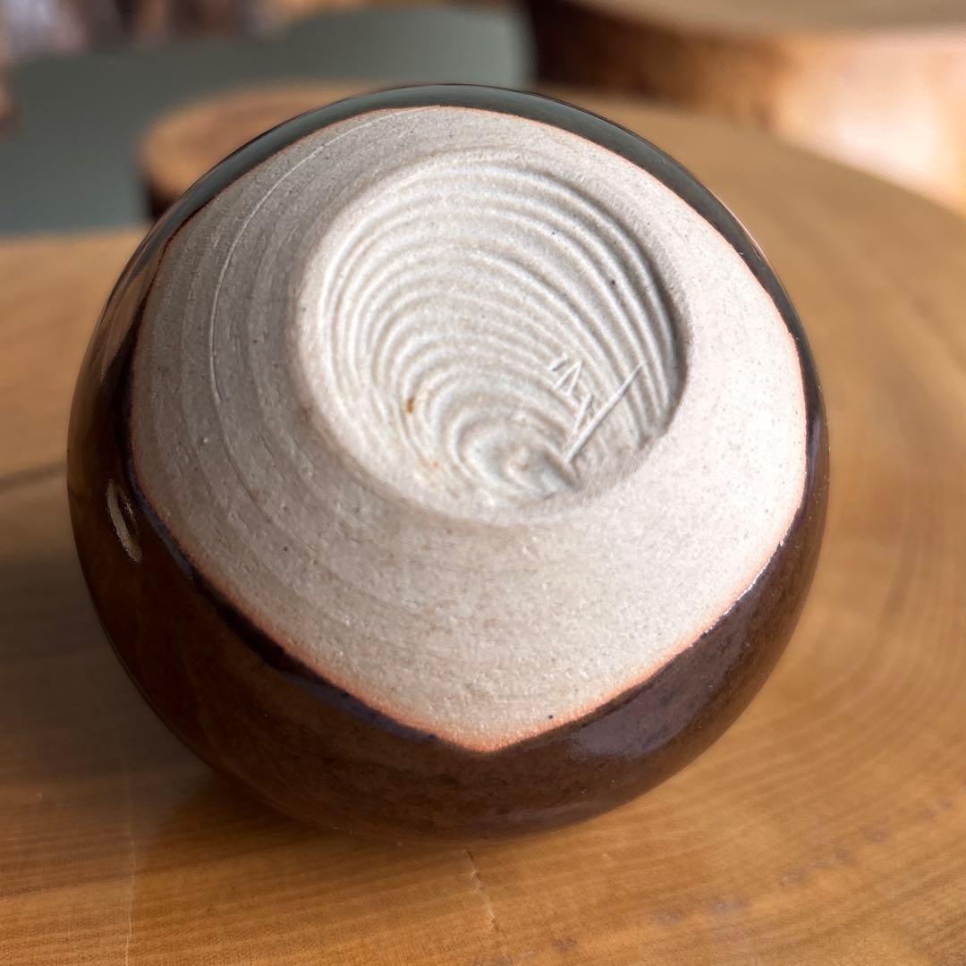 洛谷定一作 茶入 瀬戸焼 桶谷定一 仕覆付 茶道具 共箱