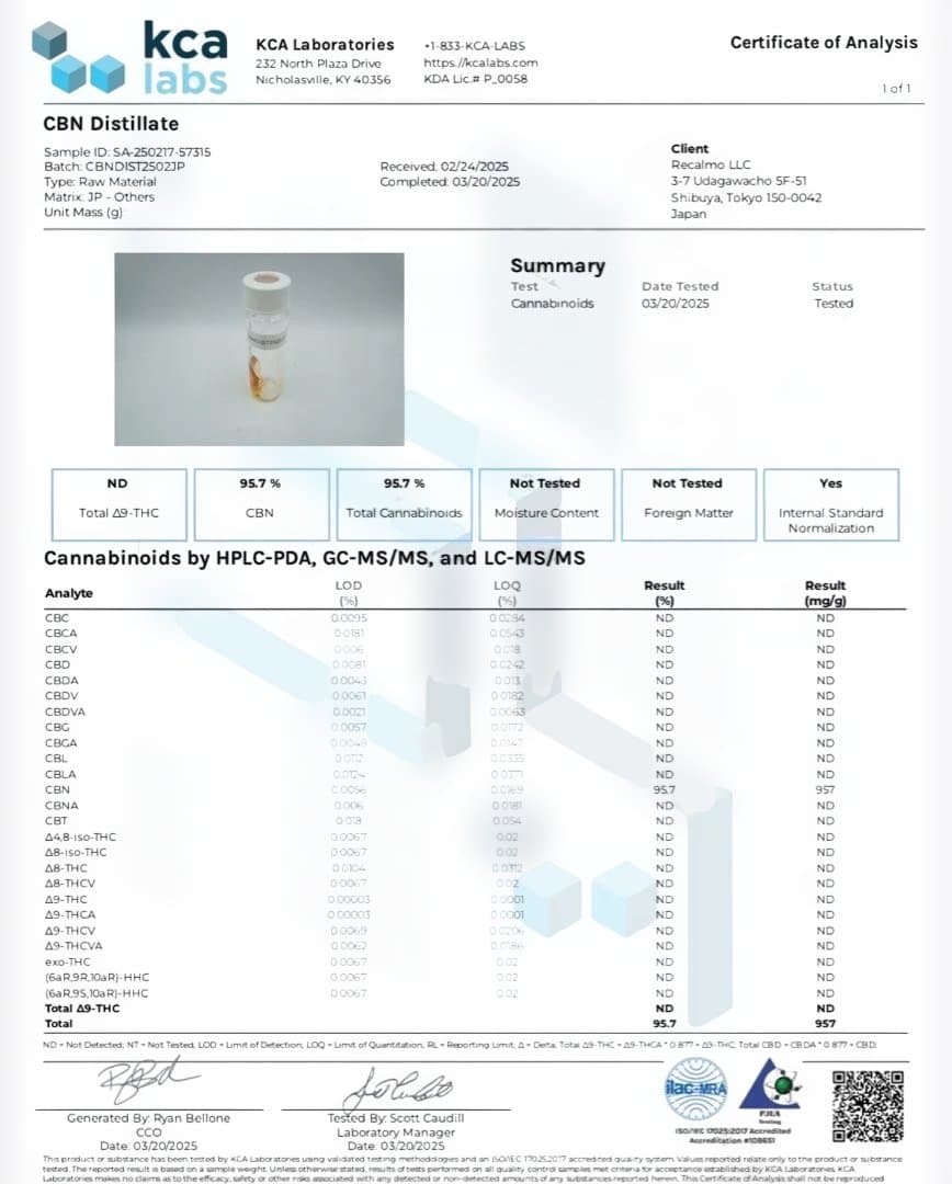CBN70%➕CBD20% 1ml OGクッシュ 5本まとめ買い期間限定料金！