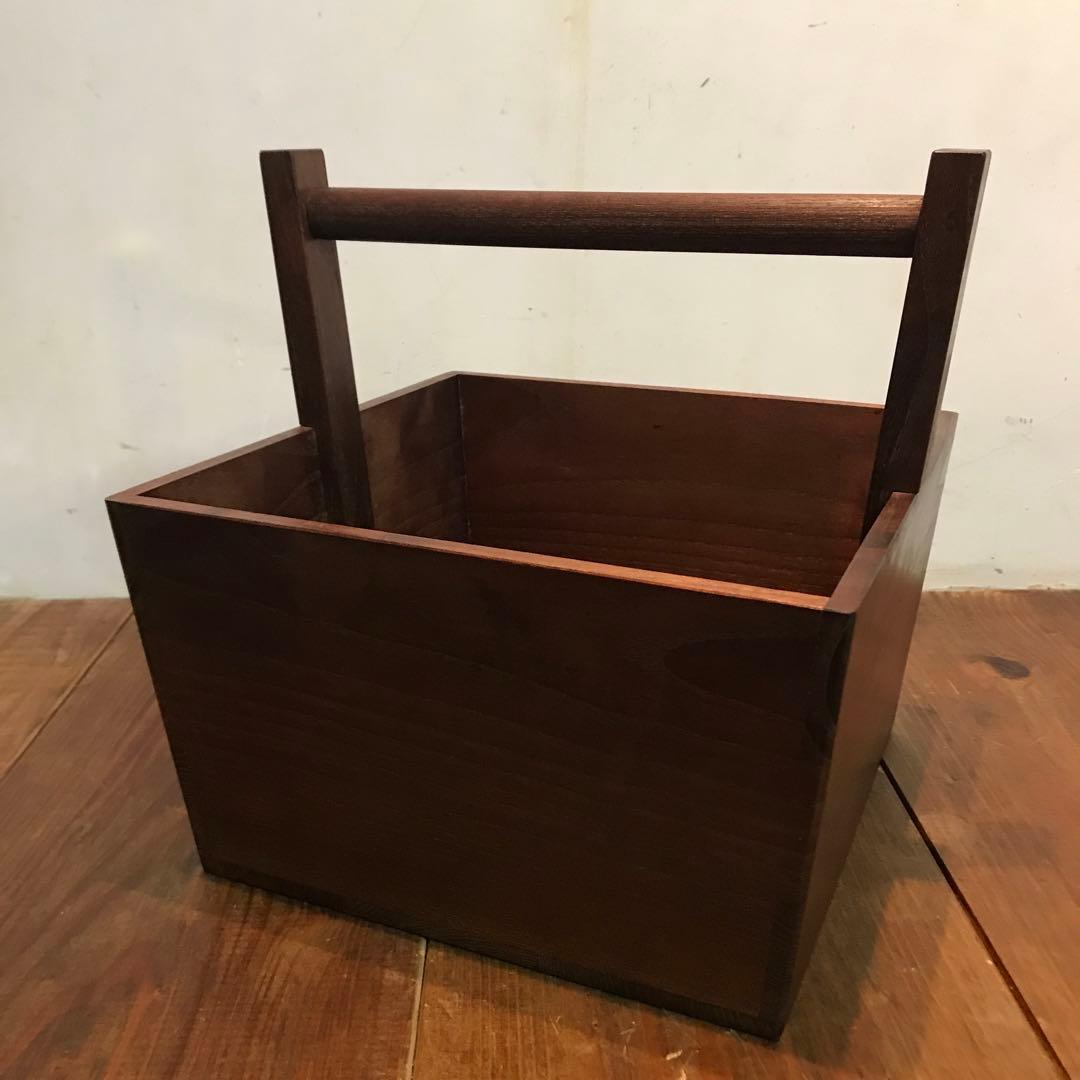 美品　木製　箱炭取　茶道具　炭入れ　箱炭斗　炭斗　しっかりとした丁寧な作り