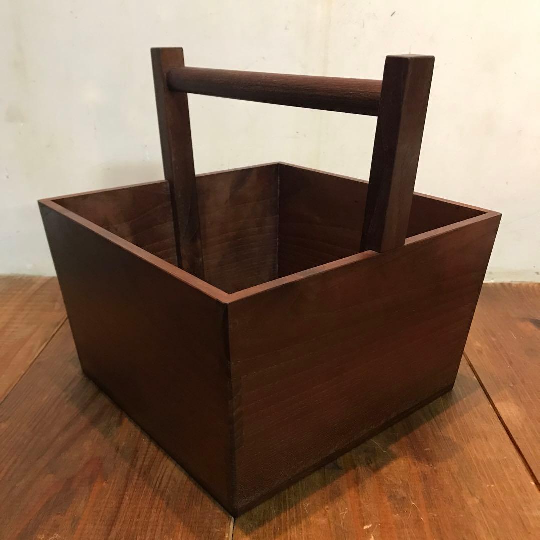 美品　木製　箱炭取　茶道具　炭入れ　箱炭斗　炭斗　しっかりとした丁寧な作り