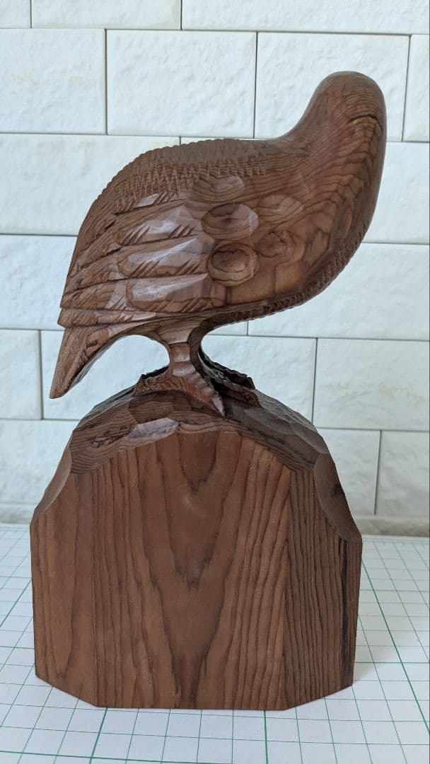 小物細工 飛騨高山 村山群鳳 木彫り 一刀彫 雷鳥 昭和レトロ