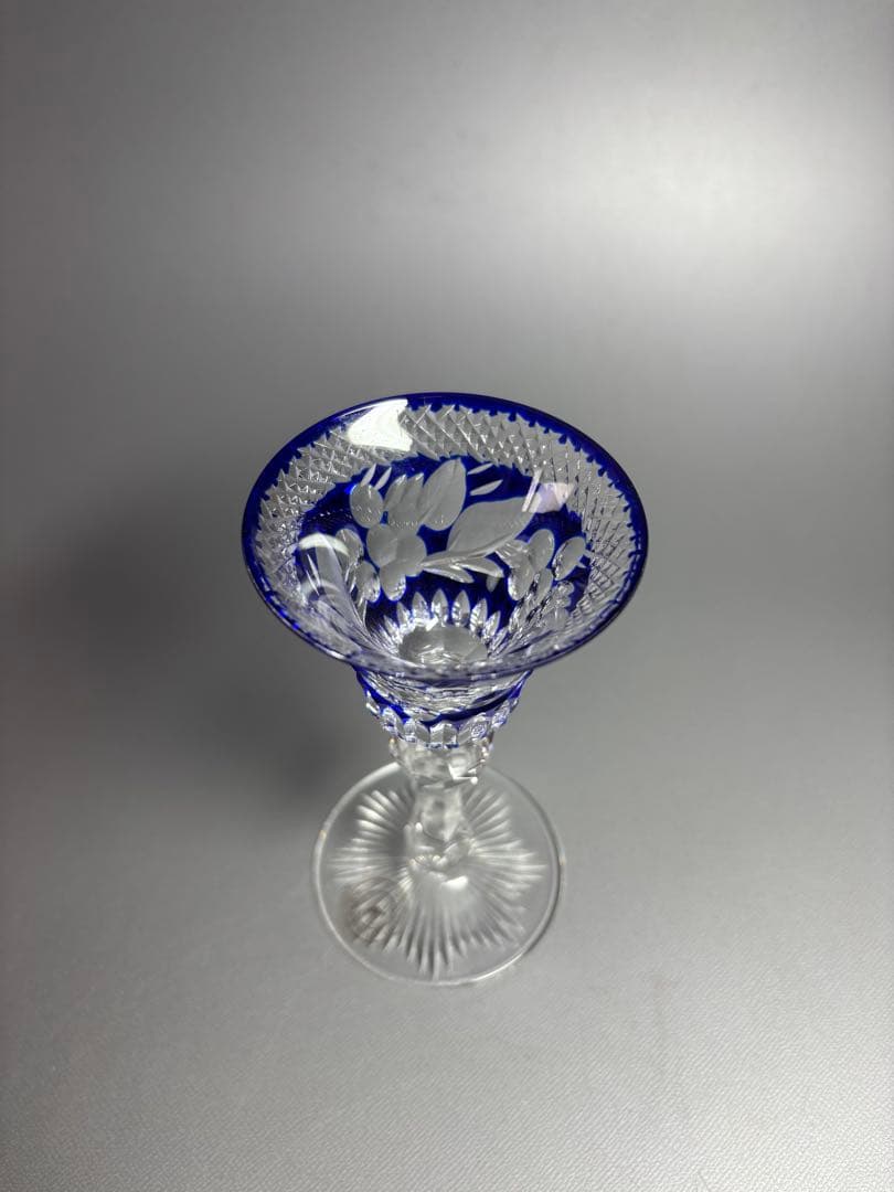 北一ガラス　KITAICHI GLASS 脚付杯　切子ガラス