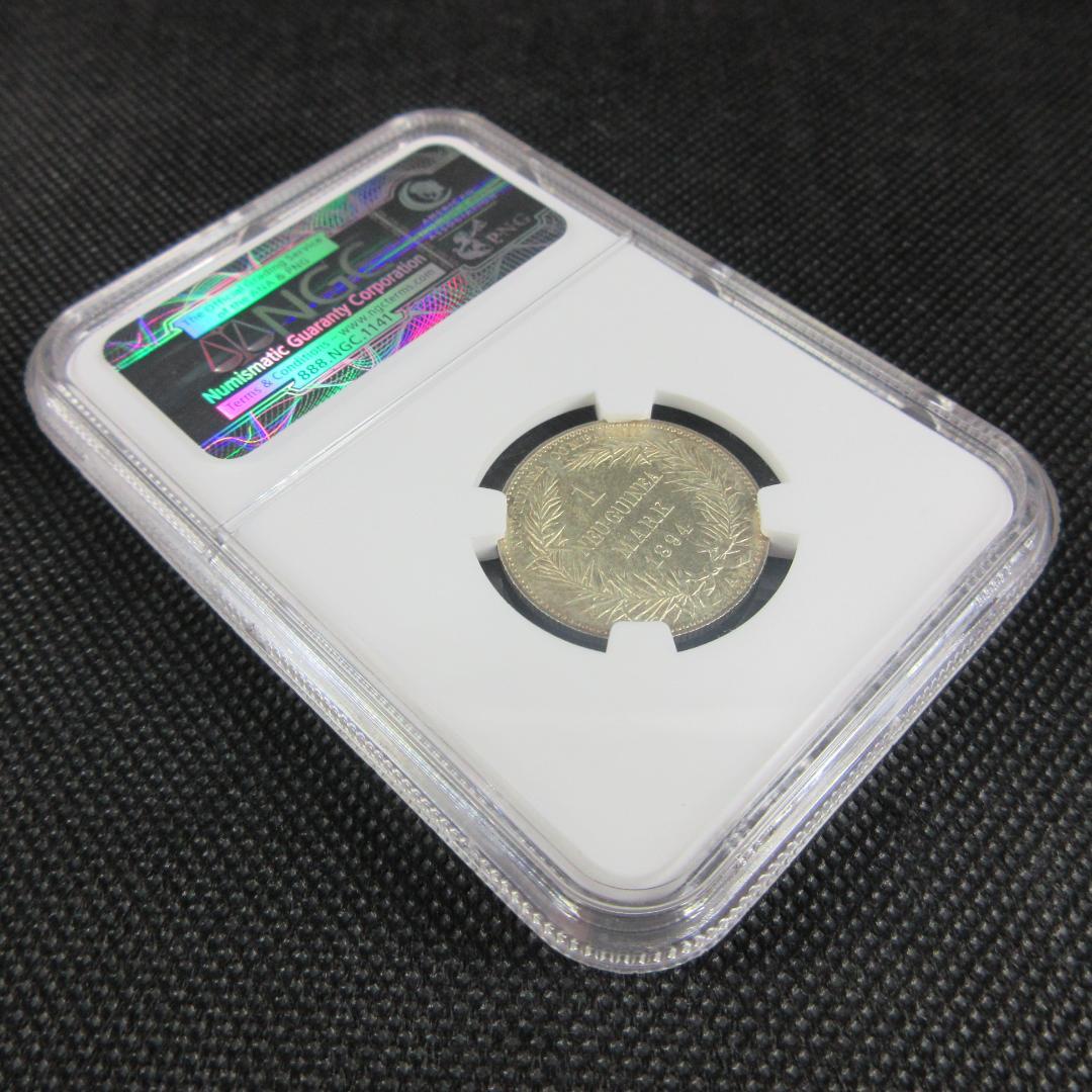 1894 ニューギニア 1マルク 銀貨 極楽鳥 NGC アンティーク 