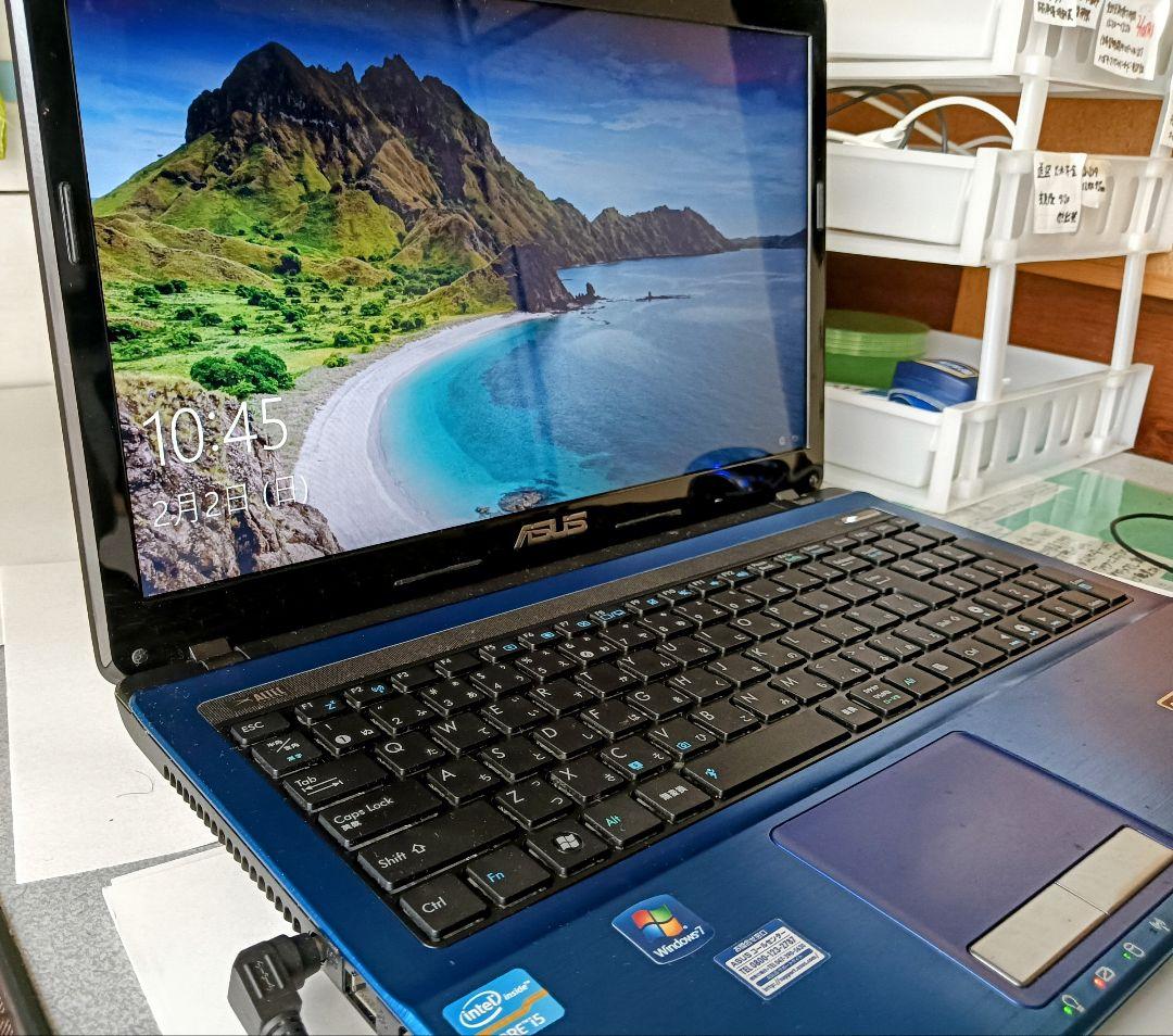 ASUS 15.6インチ ノートPC ブルー windows10インストール