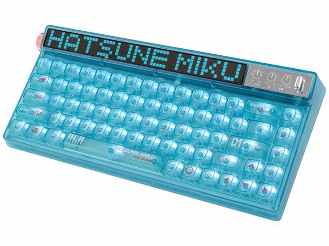 初音ミク メカニカルキーボード 小型ディスプレイ付き RGB バックライト