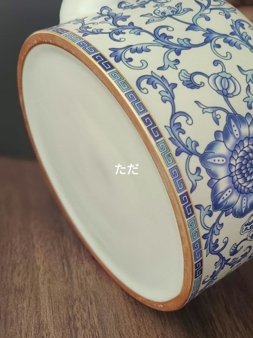 中国茶器 青花提梁茶壺 茶道具 煎茶器 未使用品