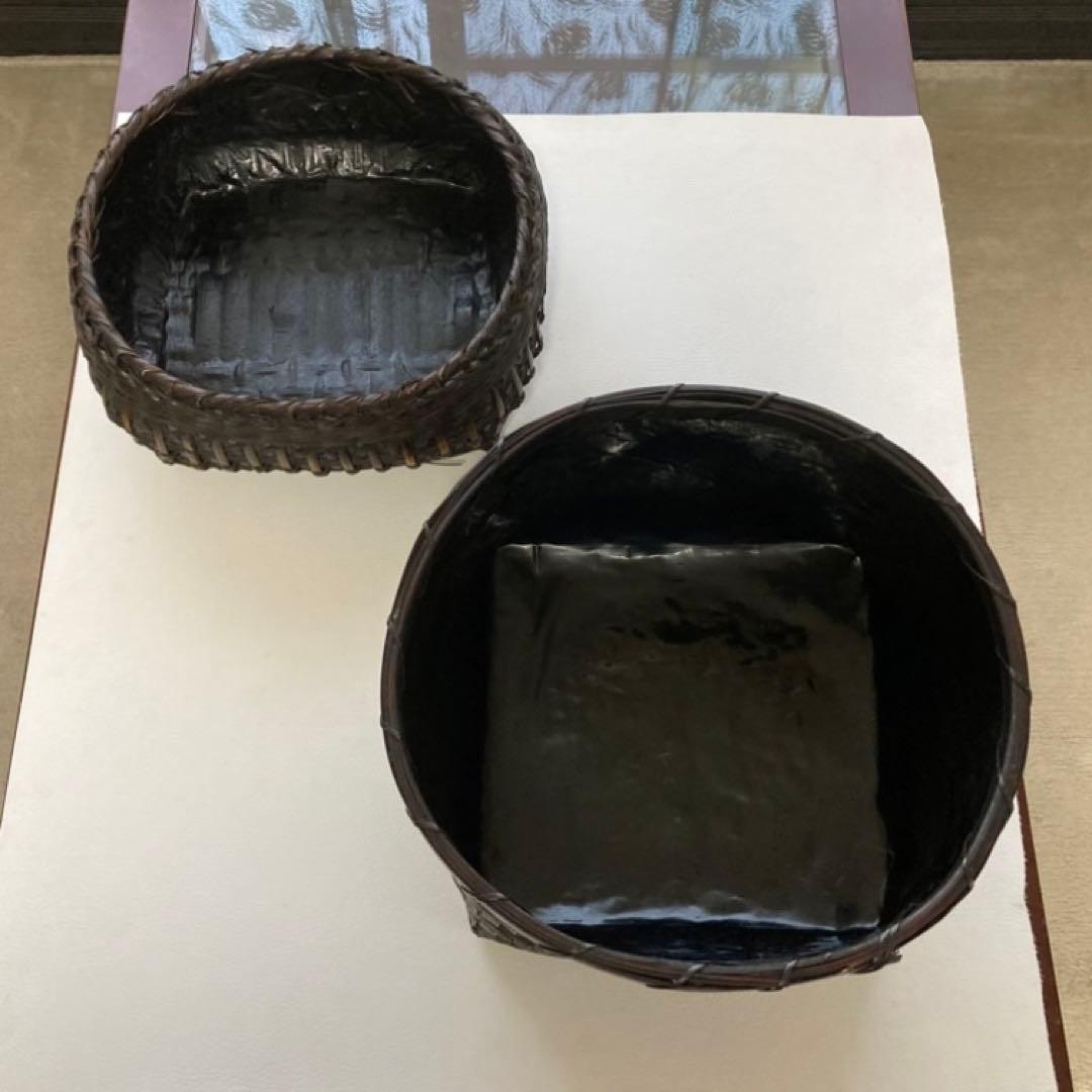炭斗 炭入れ 籠 バスケット 火鉢 囲炉裏 竹製 編み込み 和風 古道具 レトロ