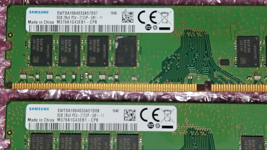 DDR4 8GBx2枚 16GB pc4-2113P 動作確認済み ①