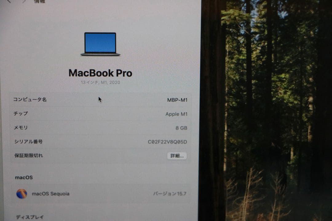 MacBook Pro 13インチ M1 2020 8GB スペースグレー