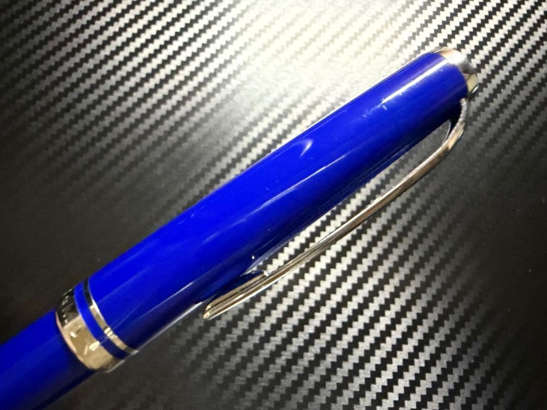 未使用に近い モンブラン ジェネレーション ボールペン ブルー プラチナライン