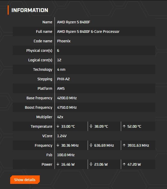 CPU AMD Ryzen5 8400F
