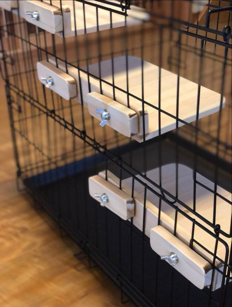 猫ケージ用ステップ木製手作り