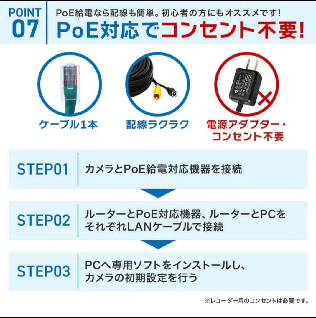 4K 防犯カメラ　モニターセット　AI認証 スマホ連携