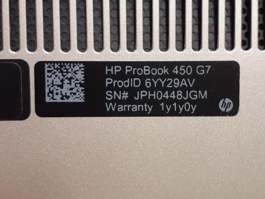 80L0331-06【ジャンク】HP ProBook 450 G7 i3 8GB