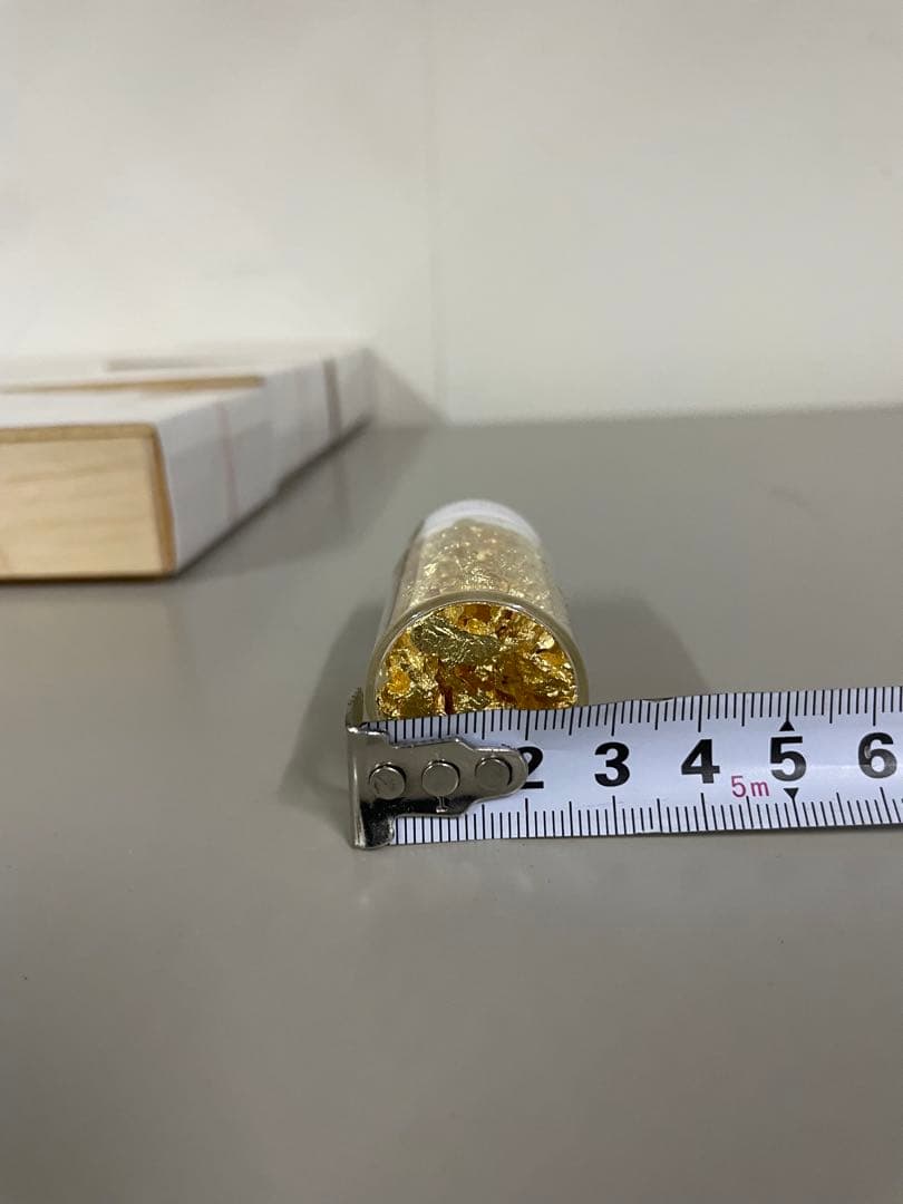 未開封 宝来 純金箔 K24 ガラス瓶入り 割箸竹 桐箱付き 食用 茶道具縁起物