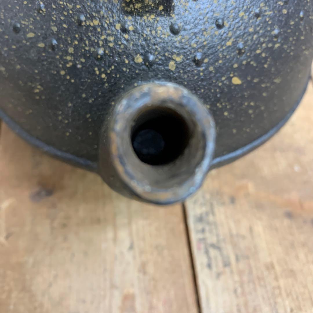 E-壁 【伝統工芸】南部鉄器 鉄瓶 南部及勘 刻印あり 鋳物 茶道具