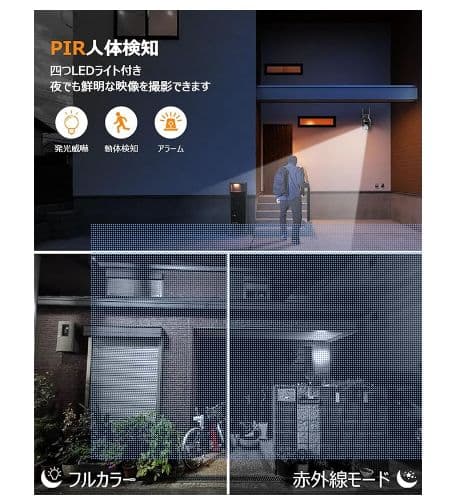 高速デジタル500万超高画素 防犯カメラ 屋外 ソーラー 家庭用 wifi