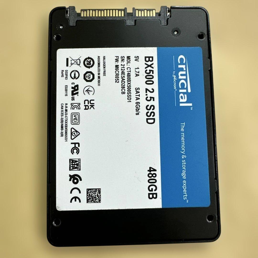 9. crucial 480GB SSD 2.5インチ SATA 動作確認済み