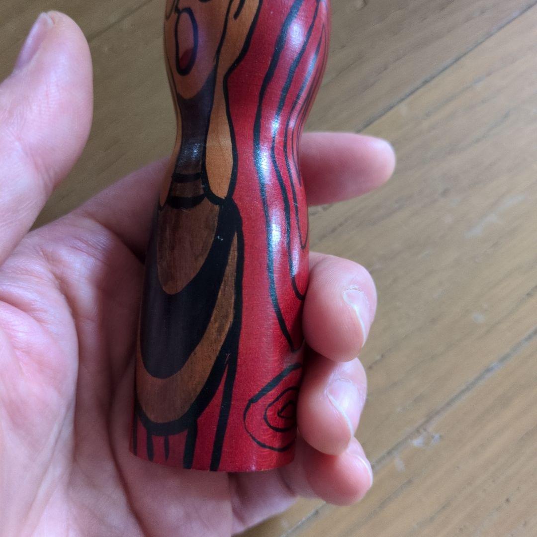 こけし/ムンクの叫び(大)/ムンク/高橋順子工人/中古品