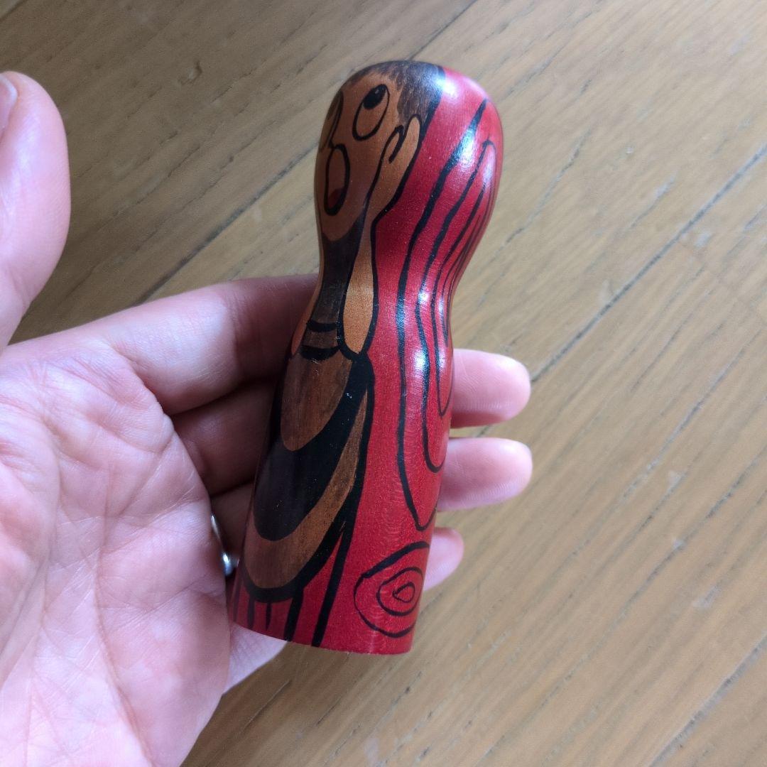 こけし/ムンクの叫び(大)/ムンク/高橋順子工人/中古品