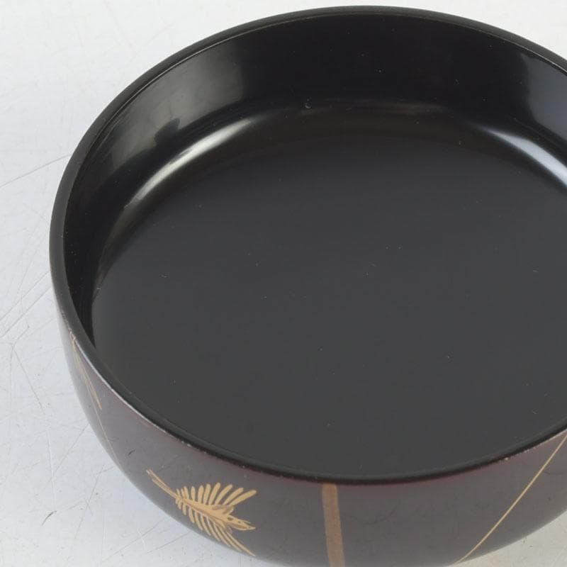 茶道具　坪田春彦作　溜塗　鳴子蒔絵　中棗　共箱　V　A39