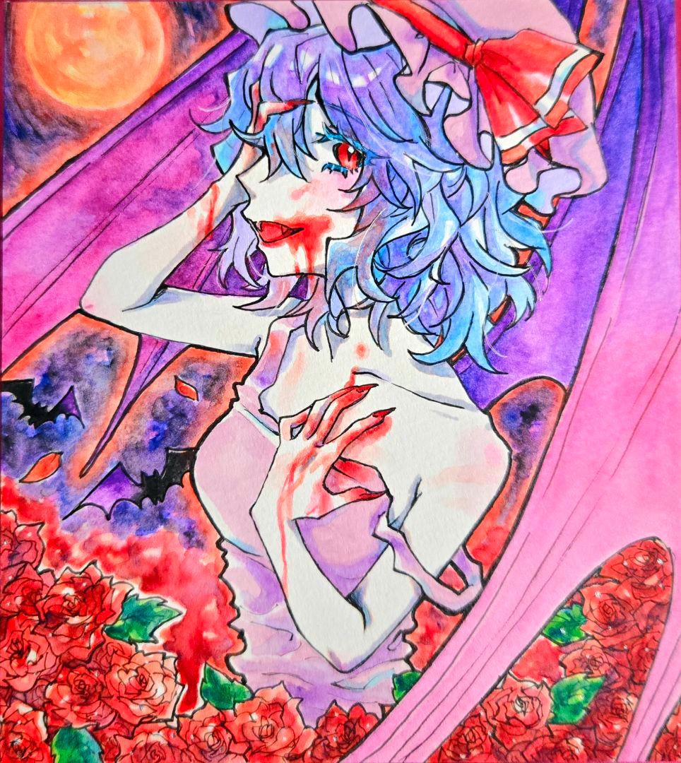 手描きイラスト 東方Project オリジナル レミリア・スカーレット