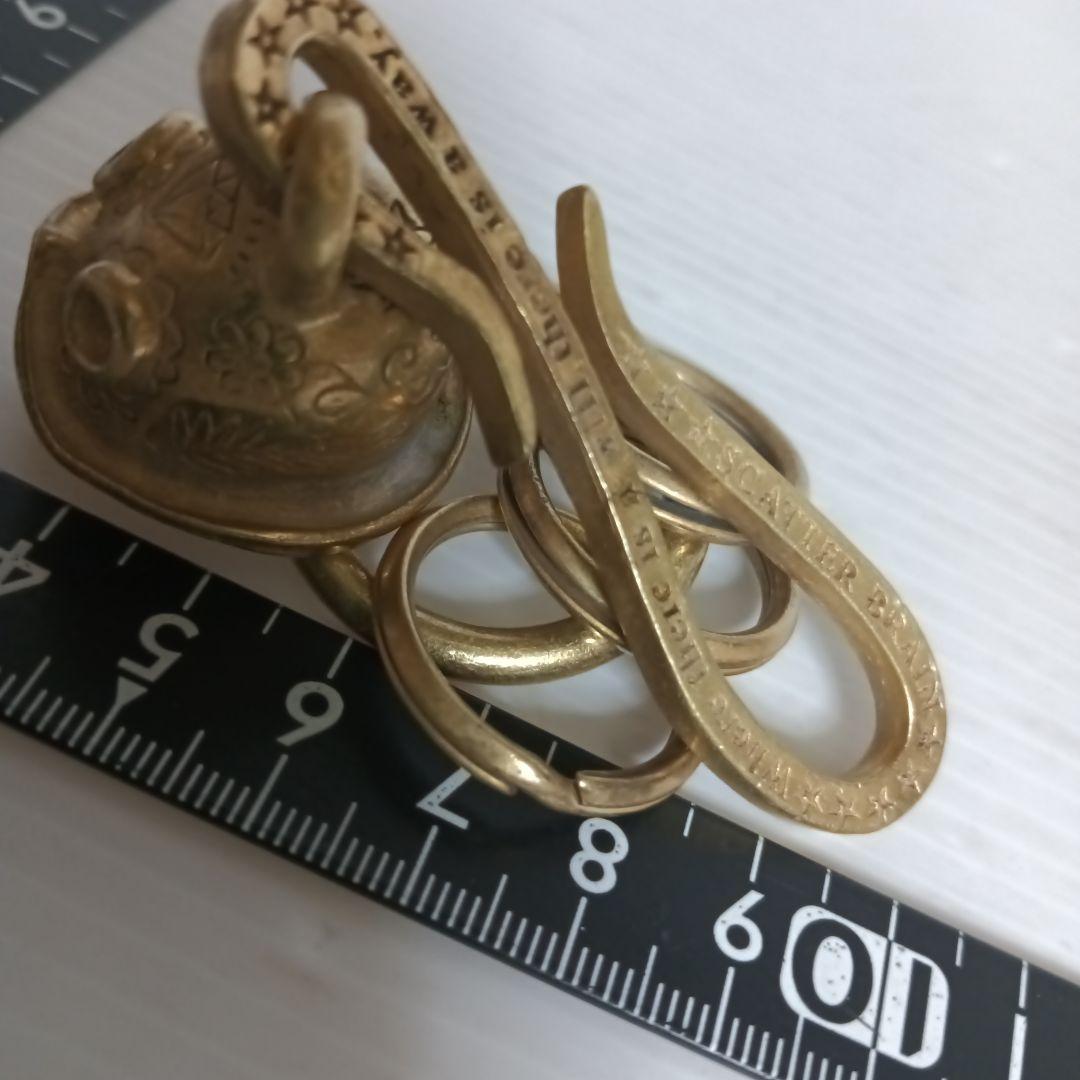 真鍮製キーホルダー　ウォレットチェーン　アンティークキーホルダー
