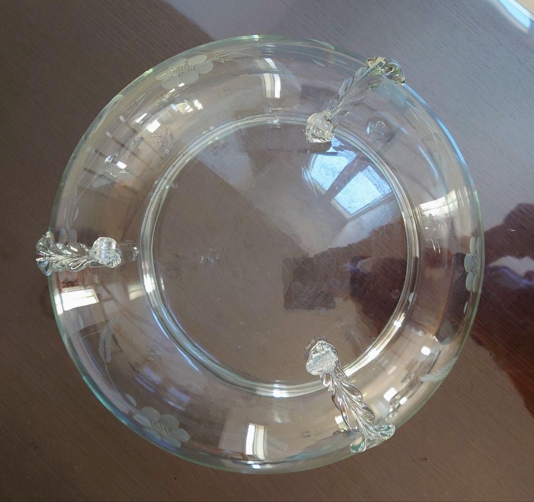昭和レトロ　三つ脚　切子　金魚鉢