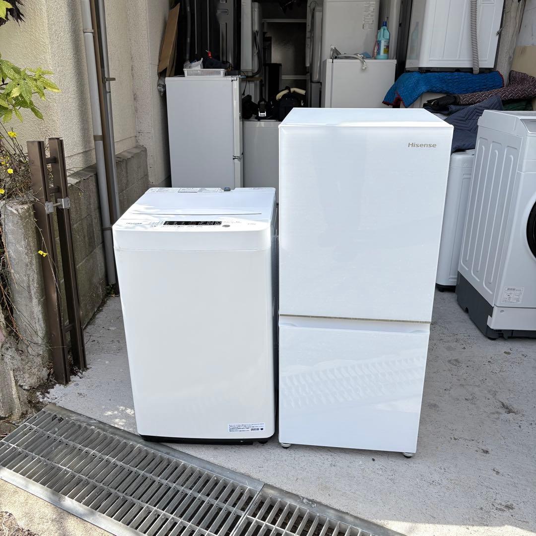 Hisense 2022年製冷蔵車洗濯機セット　1人暮らしセット　分解洗浄済み