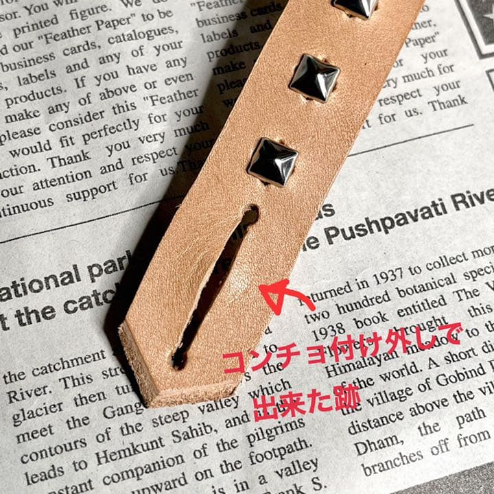 ＊展示品♪ハンドメイド♪ コンチョボタンのスタッズレザーブレスレット＊