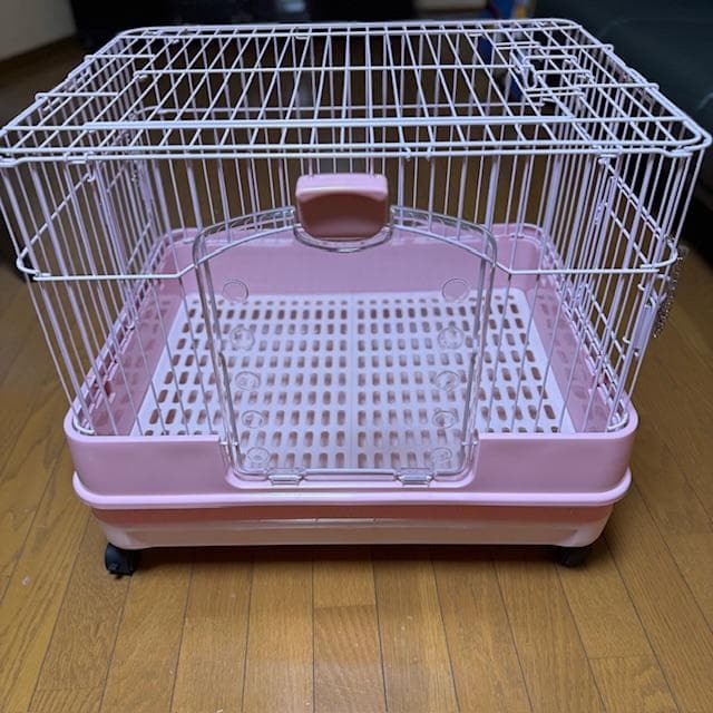 【美品・使用1ヶ月】マルカン うさぎのカンタンおそうじケージ H50 ピンク