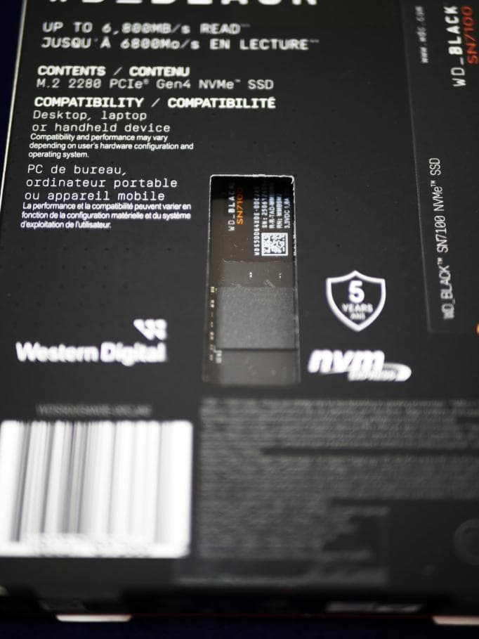 新品未開封 WD Black SN7100 NVMe 500GB M.2SSD