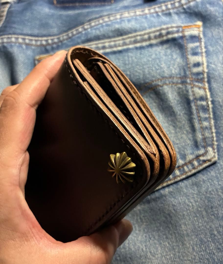 トラッカーウォレット　ミドル　ブルガロ　ブラスゴールドアポロコンチョ