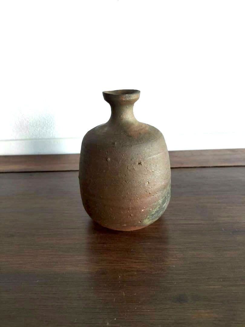 備前花入　木箱付き　備前焼　高さ約13cm　花瓶　陶器　陶芸　工芸