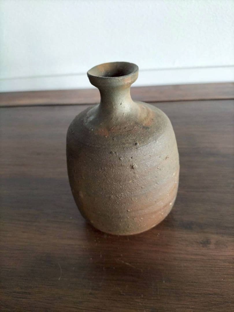 備前花入　木箱付き　備前焼　高さ約13cm　花瓶　陶器　陶芸　工芸