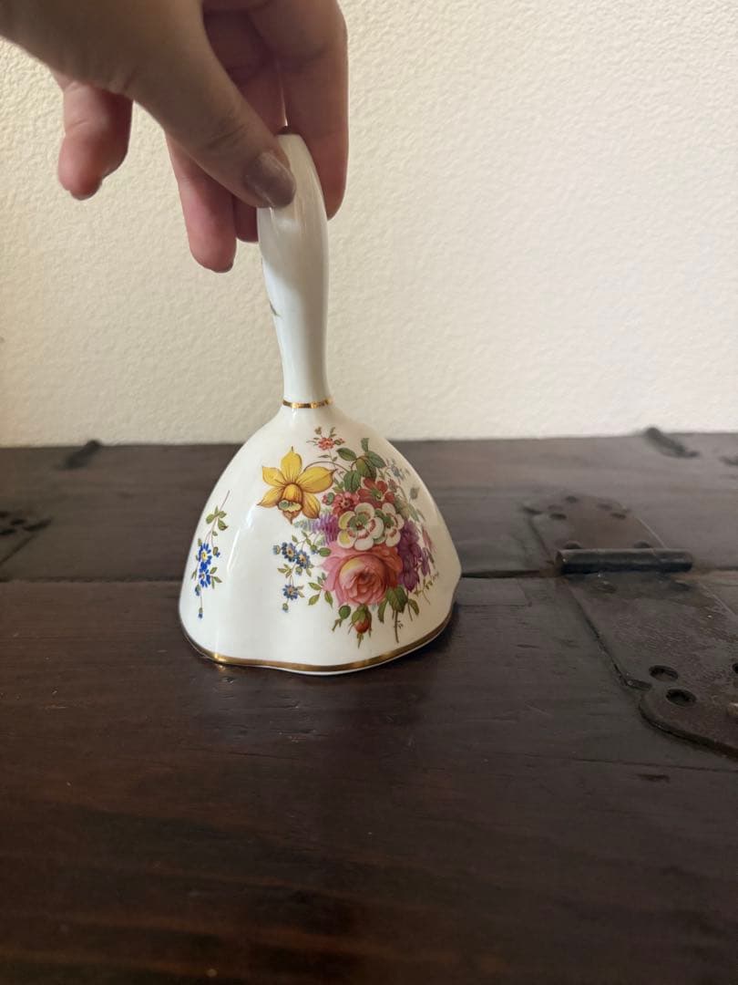 【ハマースレイ】花柄陶器ハンドベル