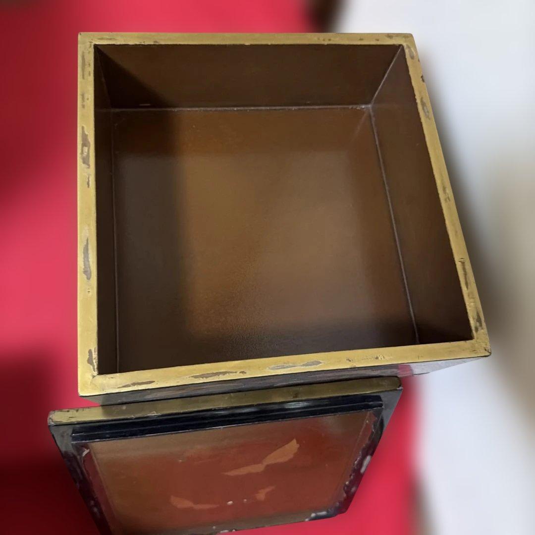 時代漆器 黒塗 手描金彩蝶々蒔絵 五段重箱 二枚蓋