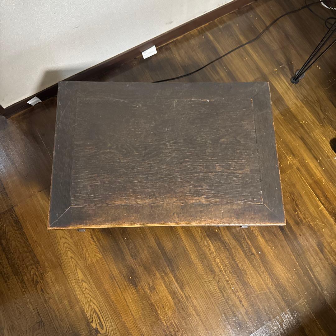 レトロ家具 | 木製ダークブラウン座卓 引き出し2つ