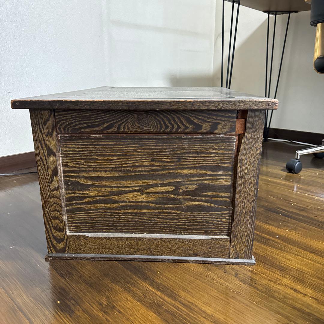 レトロ家具 | 木製ダークブラウン座卓 引き出し2つ