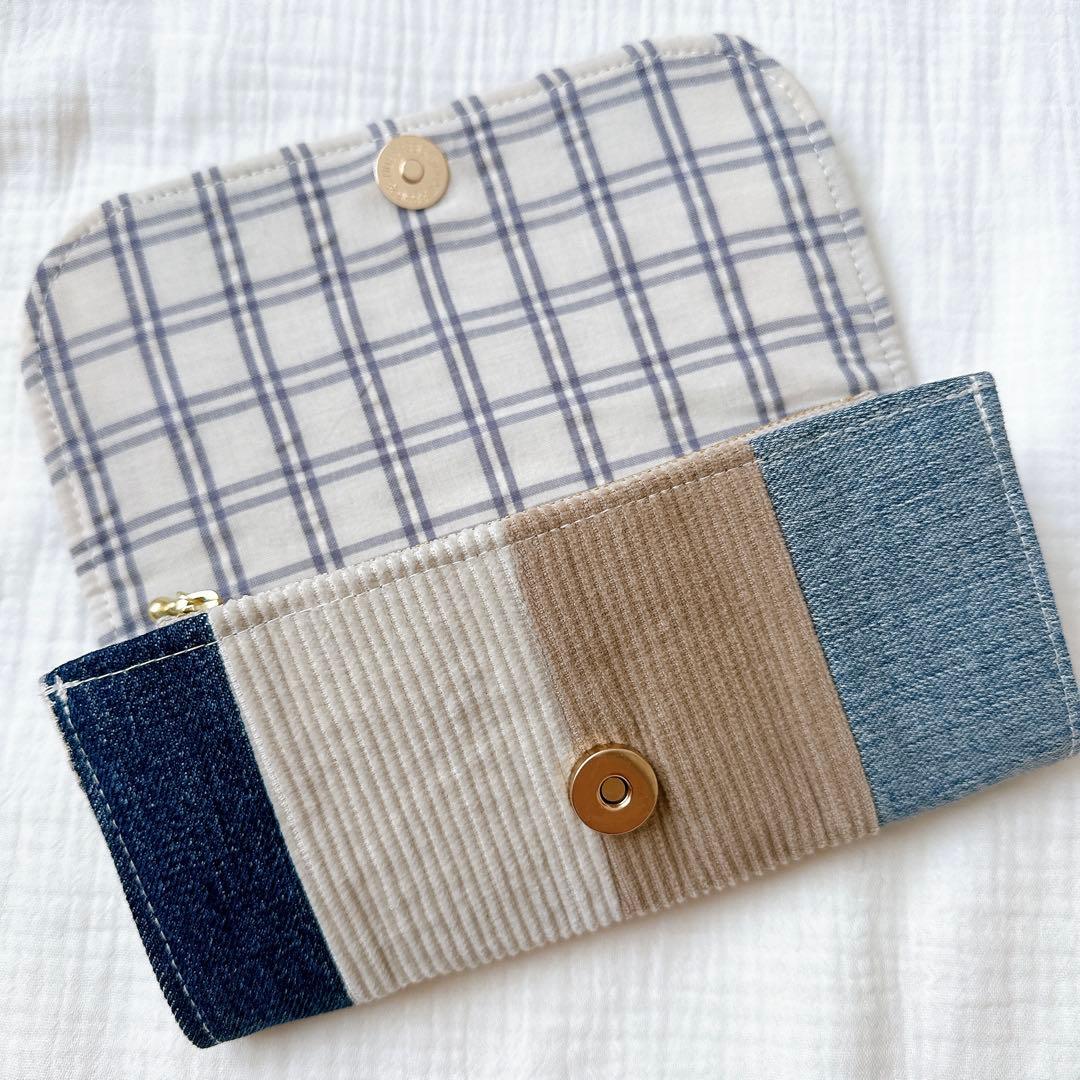 ハンドメイド　デニムリメイク長財布