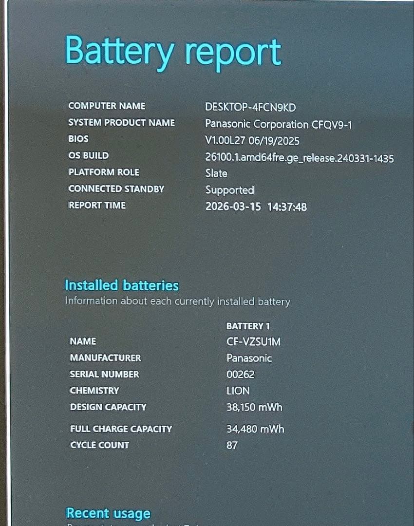Let's note CF-QV9 第10世代 Core i7 軽量モバイル