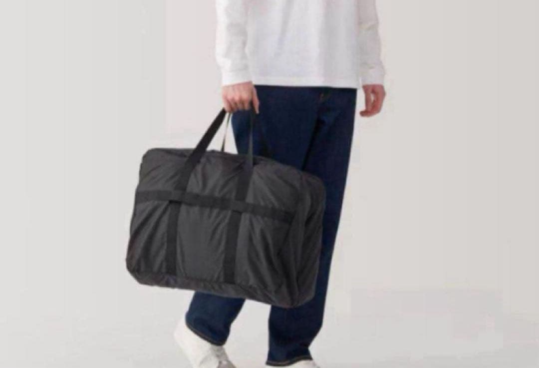 無印良品　新品　たためる　撥水旅に便利なボストンバッグ　１０５Ｌ用　黒　ブラック