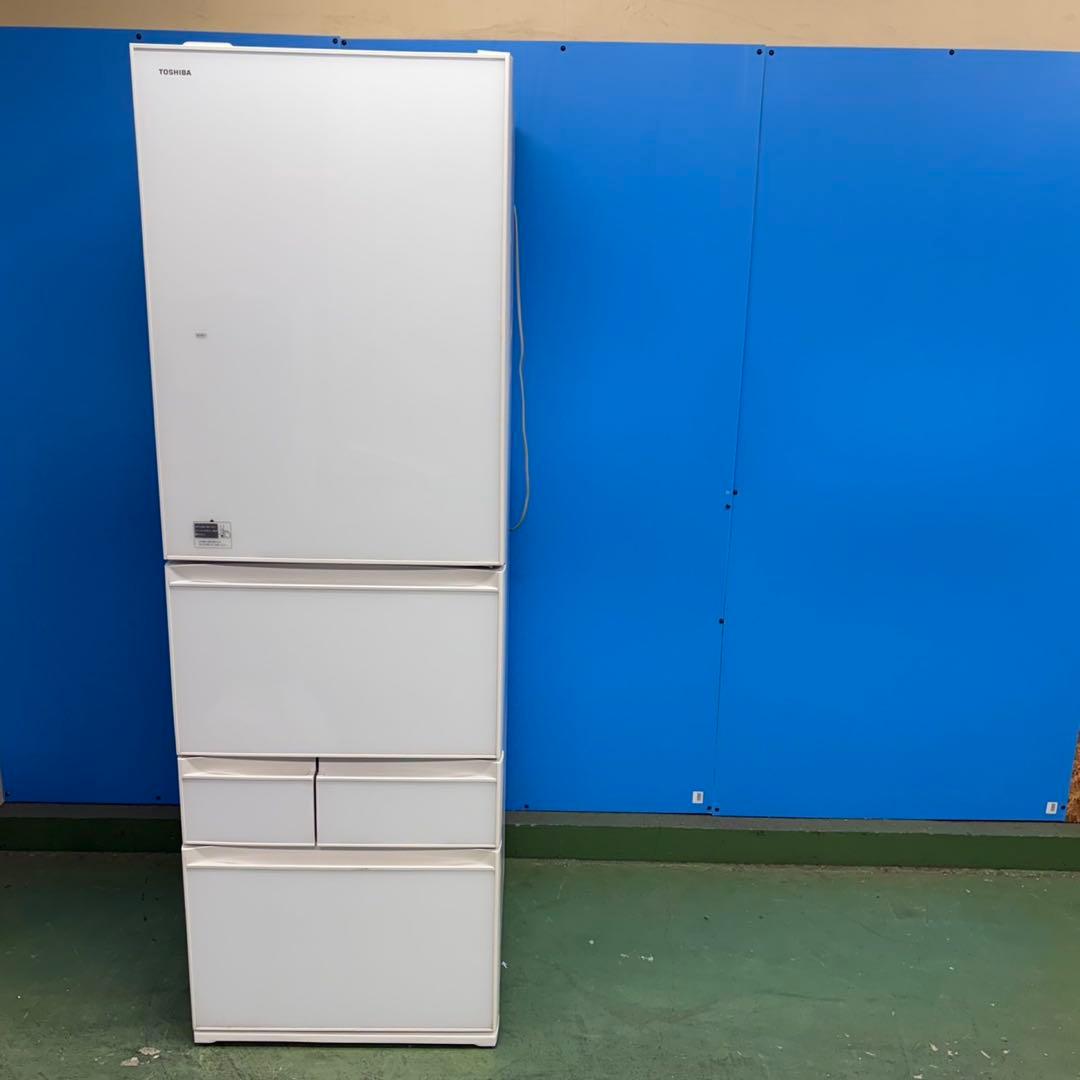 699 鏡面　ガラストップ　冷蔵庫　大型　400L強　自動製氷機　5ドア　格安