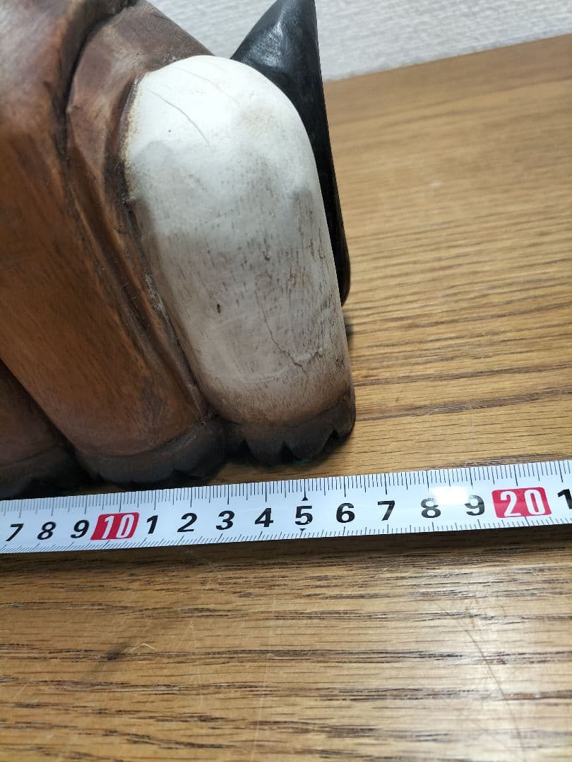 かわいい木彫り 猫のペア置物　最終値下げ