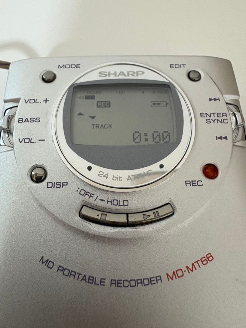 【ジャンク扱い】SHARP MDポータブルレコーダー　MD-MT66-S