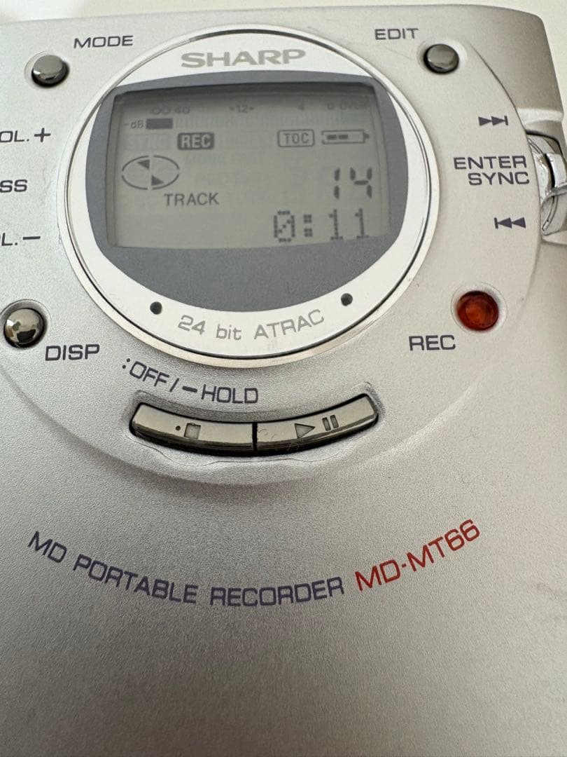【ジャンク扱い】SHARP MDポータブルレコーダー　MD-MT66-S