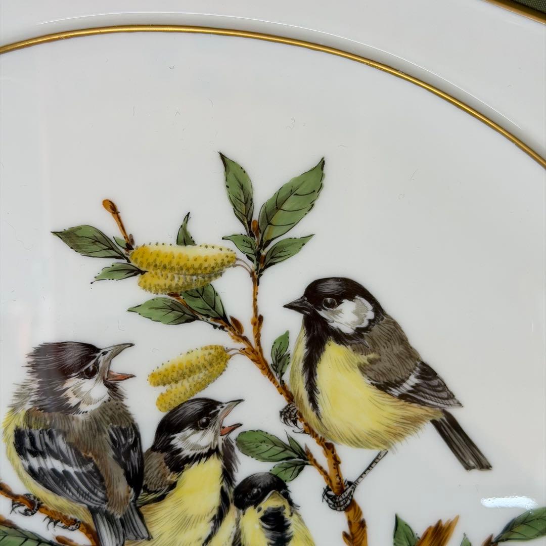 Meissen マイセン 陶板画 小鳥　陶板 画 小鳥 額 付き鳥 花 絵