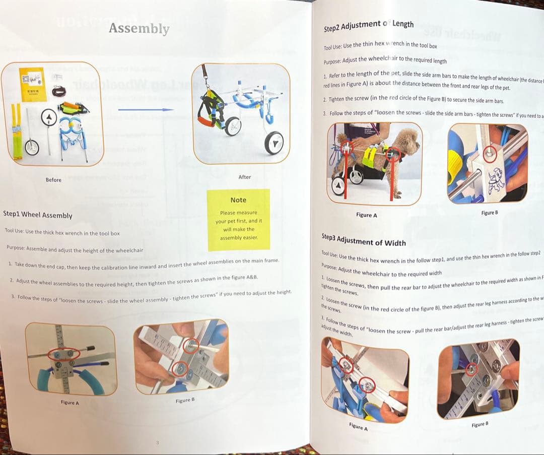 Pet Wheelchair 犬用車いす 犬用歩行器 介助歩行器　2輪　XXS