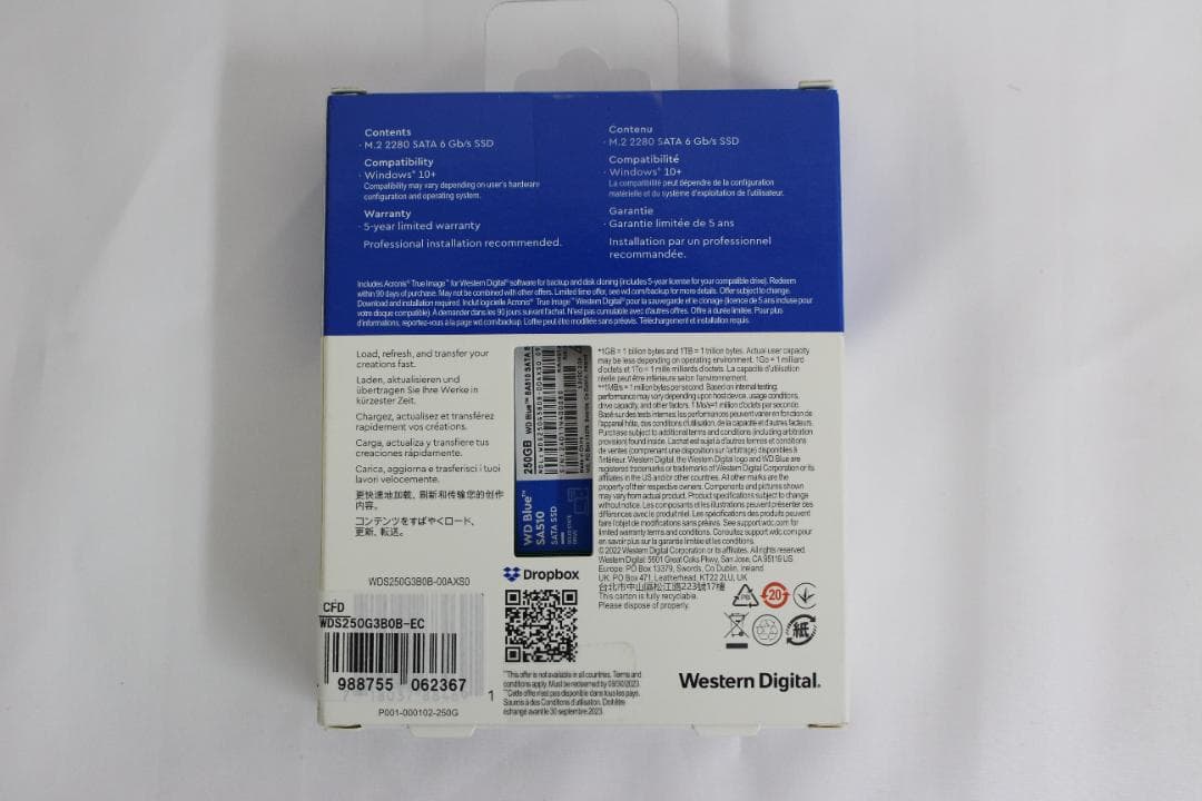 内蔵型SSD WD Blue SA510 250GB SATA SSD M.2 2280